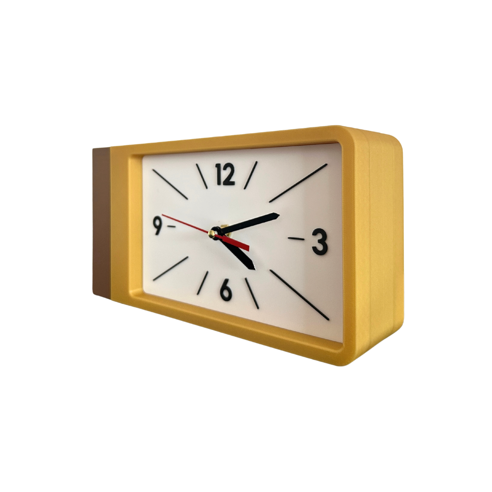 Reloj de Pared Decorativo NOOK – Cuadrado Amarillo y Café