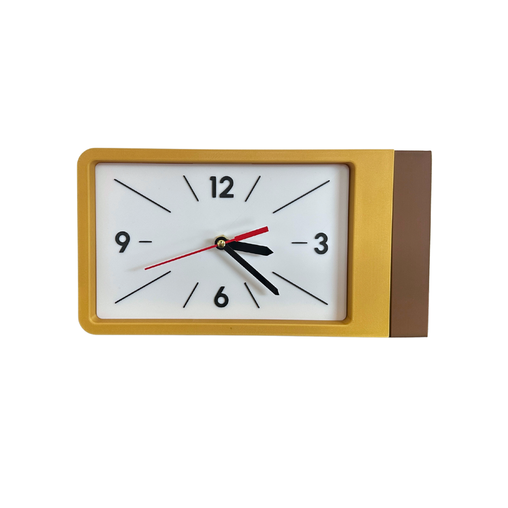 Reloj de Pared Decorativo NOOK – Cuadrado Amarillo y Café