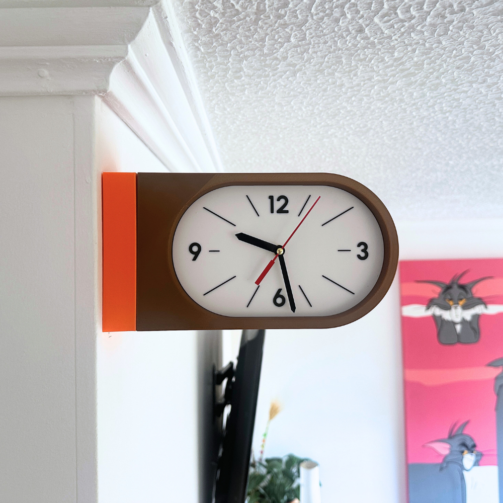 Reloj de Pared Decorativo NOOK – Ovalado Café y Naranja