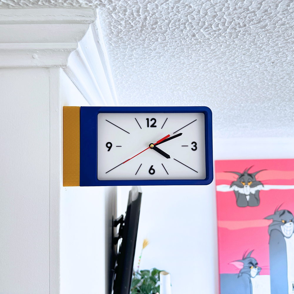 Reloj de Pared Decorativo NOOK – Cuadrado Azul y Amarillo