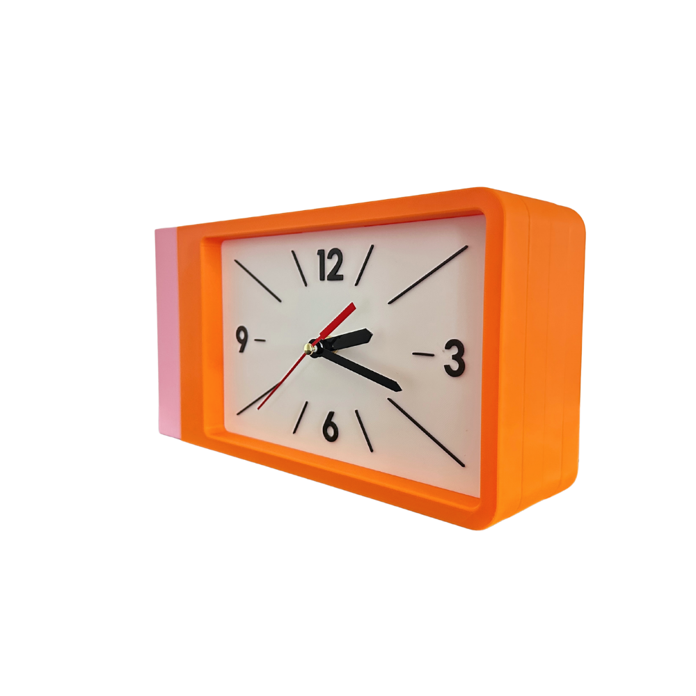 Reloj de Pared Decorativo NOOK – Cuadrado Naranja y Rosado