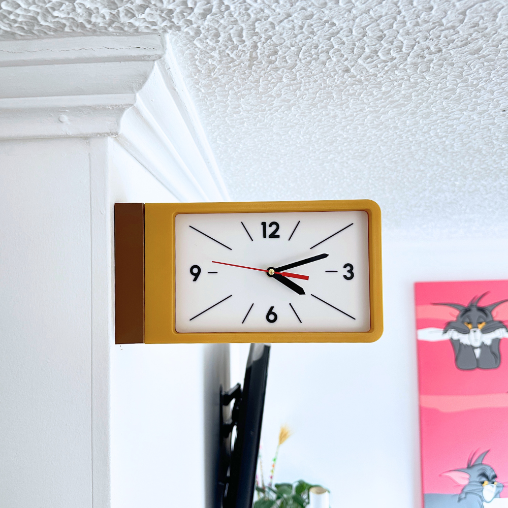 Reloj de Pared Decorativo NOOK – Cuadrado Amarillo y Café