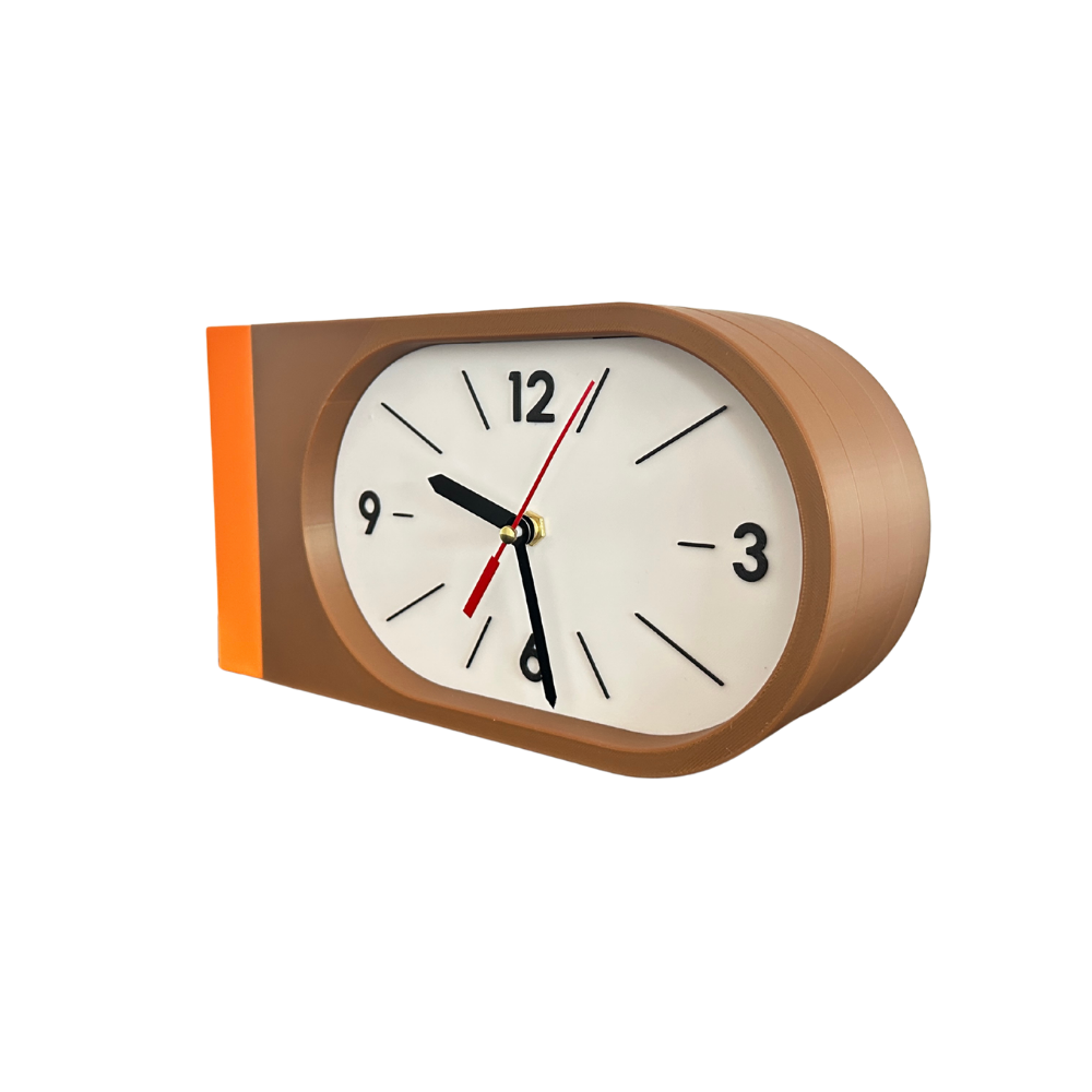 Reloj de Pared Decorativo NOOK – Ovalado Café y Naranja