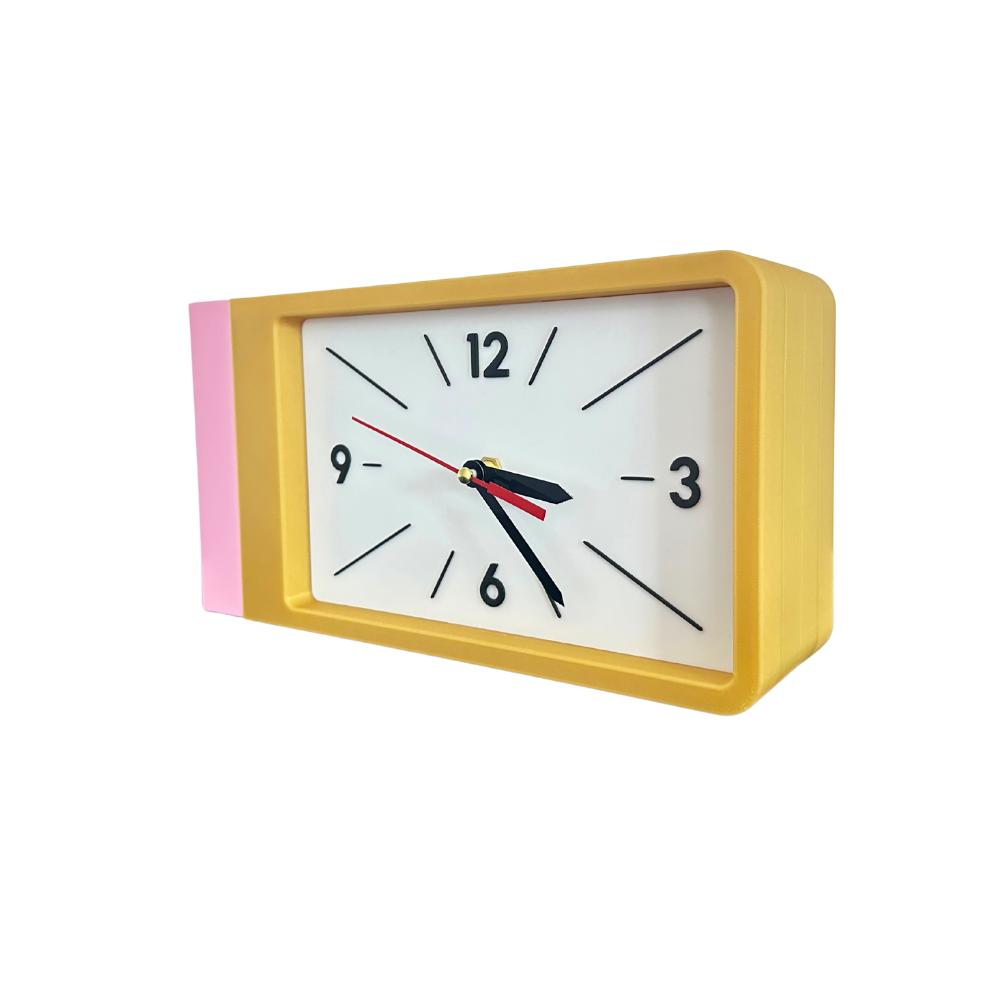 Reloj de Pared Decorativo NOOK – Cuadrado Amarillo y Rosado