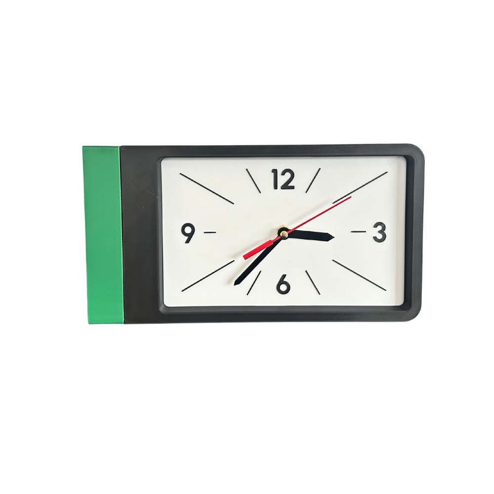 Reloj de Pared Decorativo NOOK – Cuadrado Negro y Verde