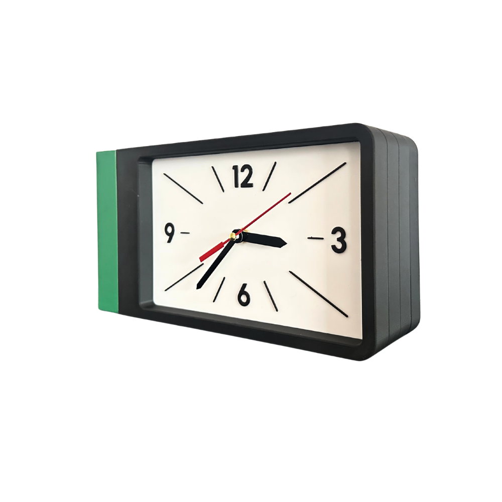 Reloj de Pared Decorativo NOOK – Cuadrado Negro y Verde