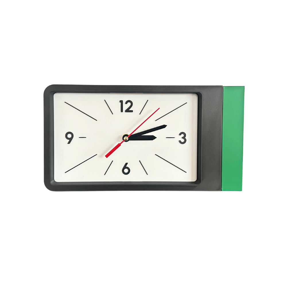 Reloj de Pared Decorativo NOOK – Cuadrado Negro y Verde