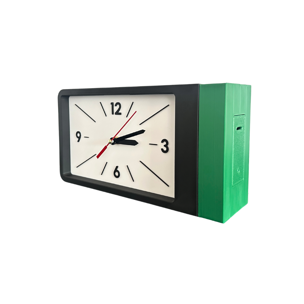 Reloj de Pared Decorativo NOOK – Cuadrado Negro y Verde
