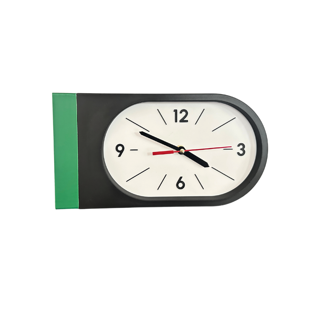 Reloj de Pared Decorativo NOOK – Ovalado Negro y Verde