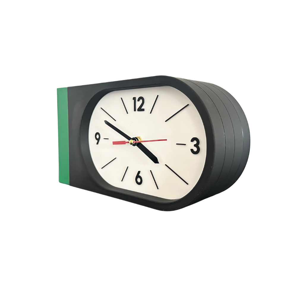 Reloj de Pared Decorativo NOOK – Ovalado Negro y Verde