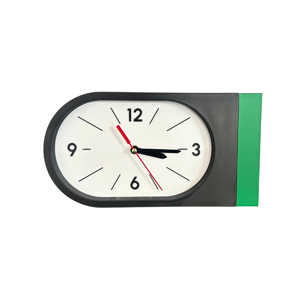 Reloj de Pared Decorativo NOOK – Ovalado Negro y Verde
