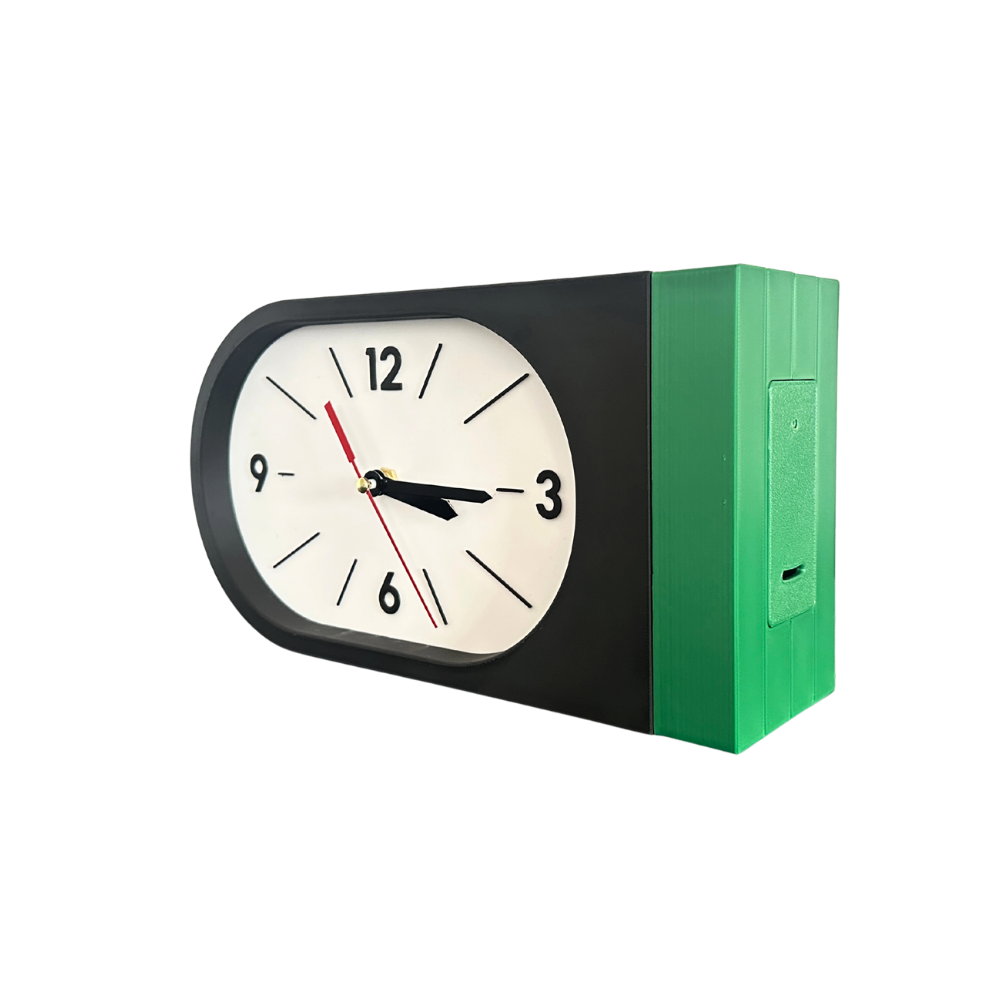 Reloj de Pared Decorativo NOOK – Ovalado Negro y Verde