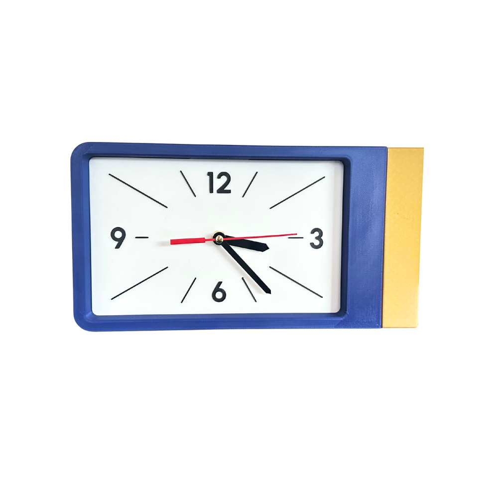 Reloj de Pared Decorativo NOOK – Cuadrado Azul y Amarillo
