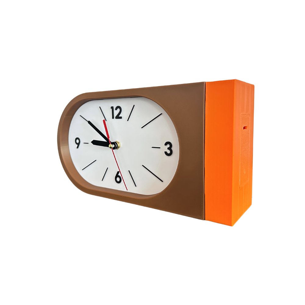 Reloj de Pared Decorativo NOOK – Ovalado Café y Naranja