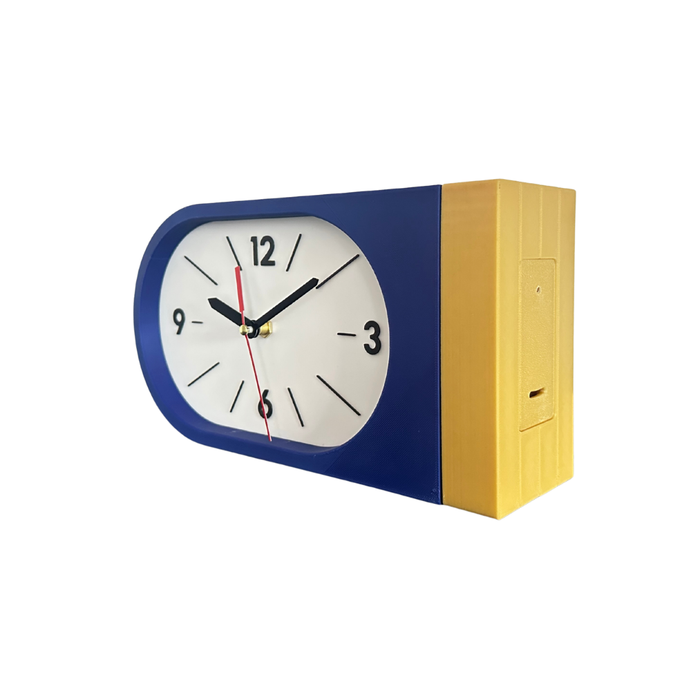 Reloj de Pared Decorativo NOOK – Ovalado Amarillo y Azul