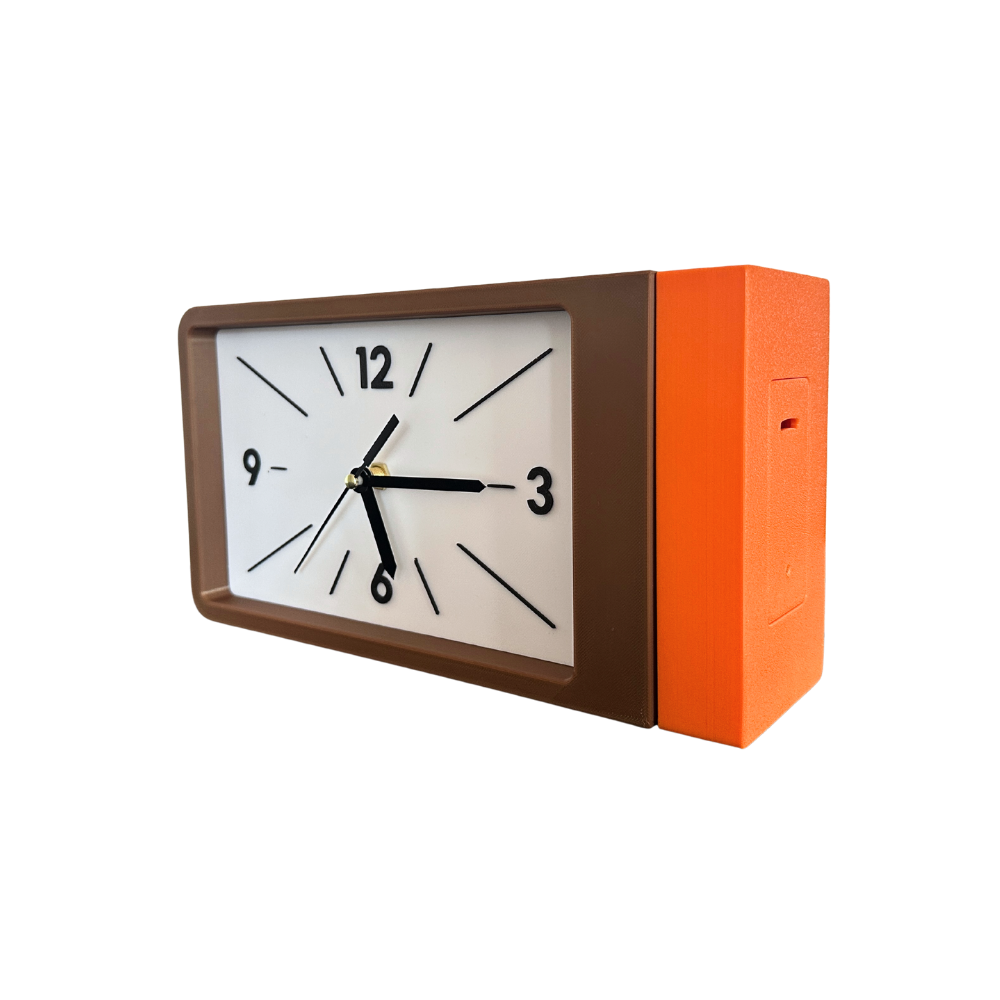 Reloj de Pared Decorativo NOOK – Cuadrado Café y Naranja