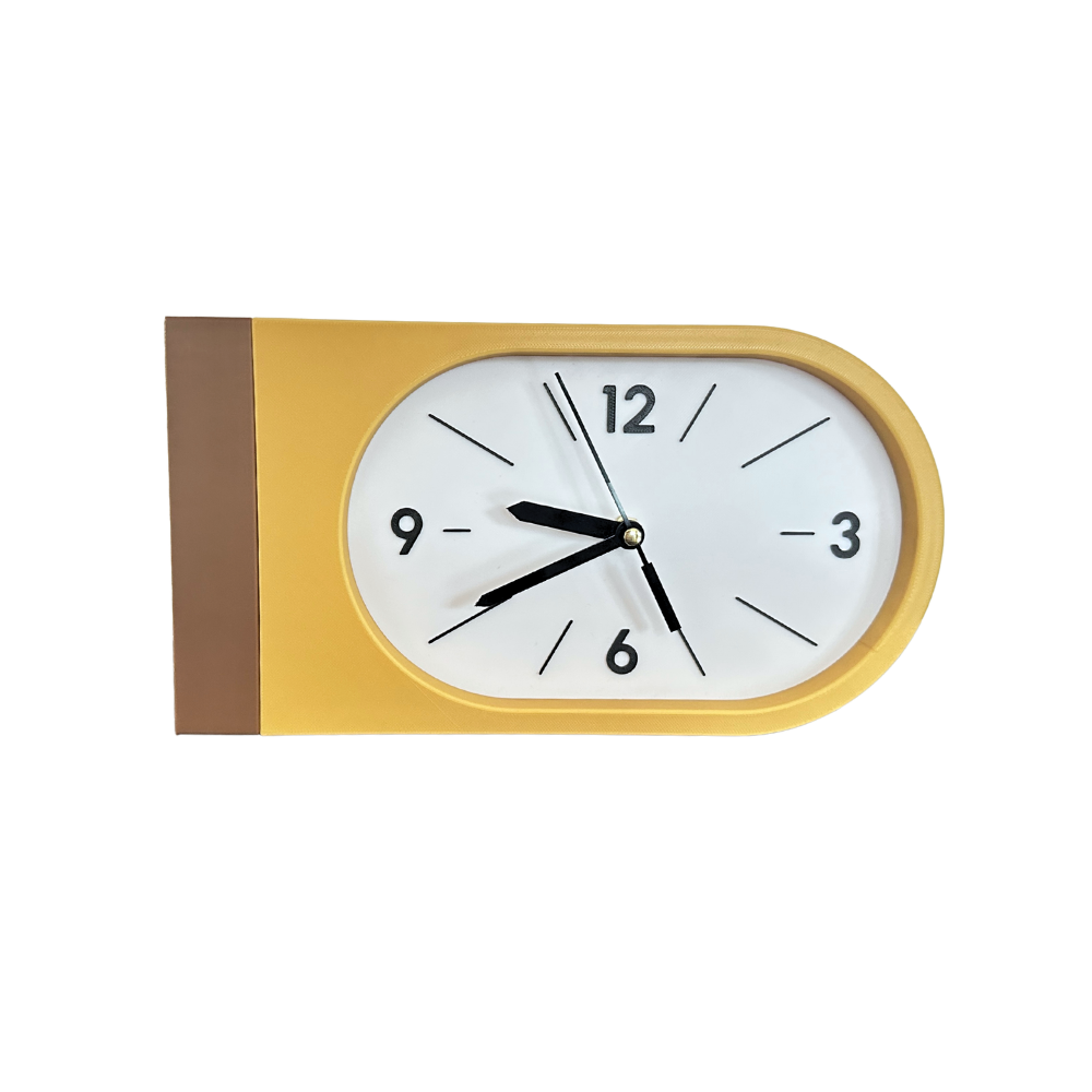 Reloj de Pared Decorativo NOOK – Ovalado Amarillo y Café