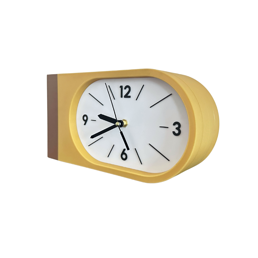 Reloj de Pared Decorativo NOOK – Ovalado Amarillo y Café