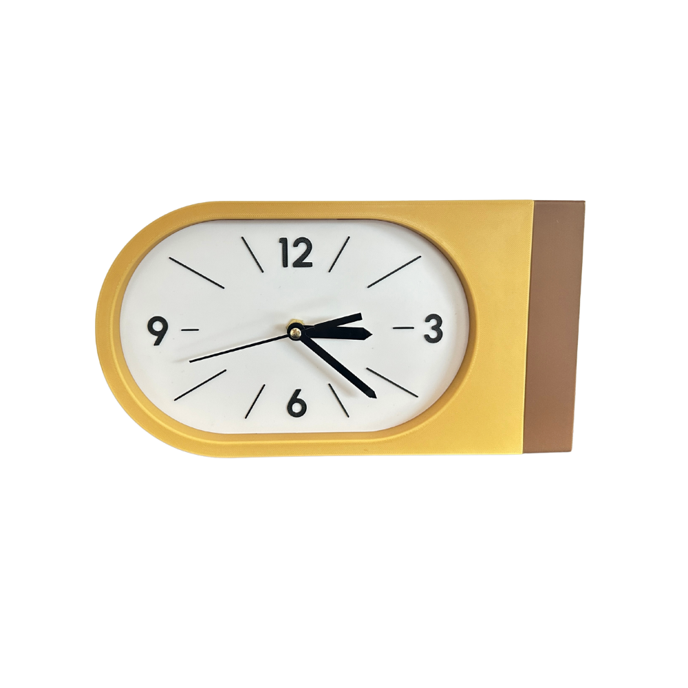 Reloj de Pared Decorativo NOOK – Ovalado Amarillo y Café