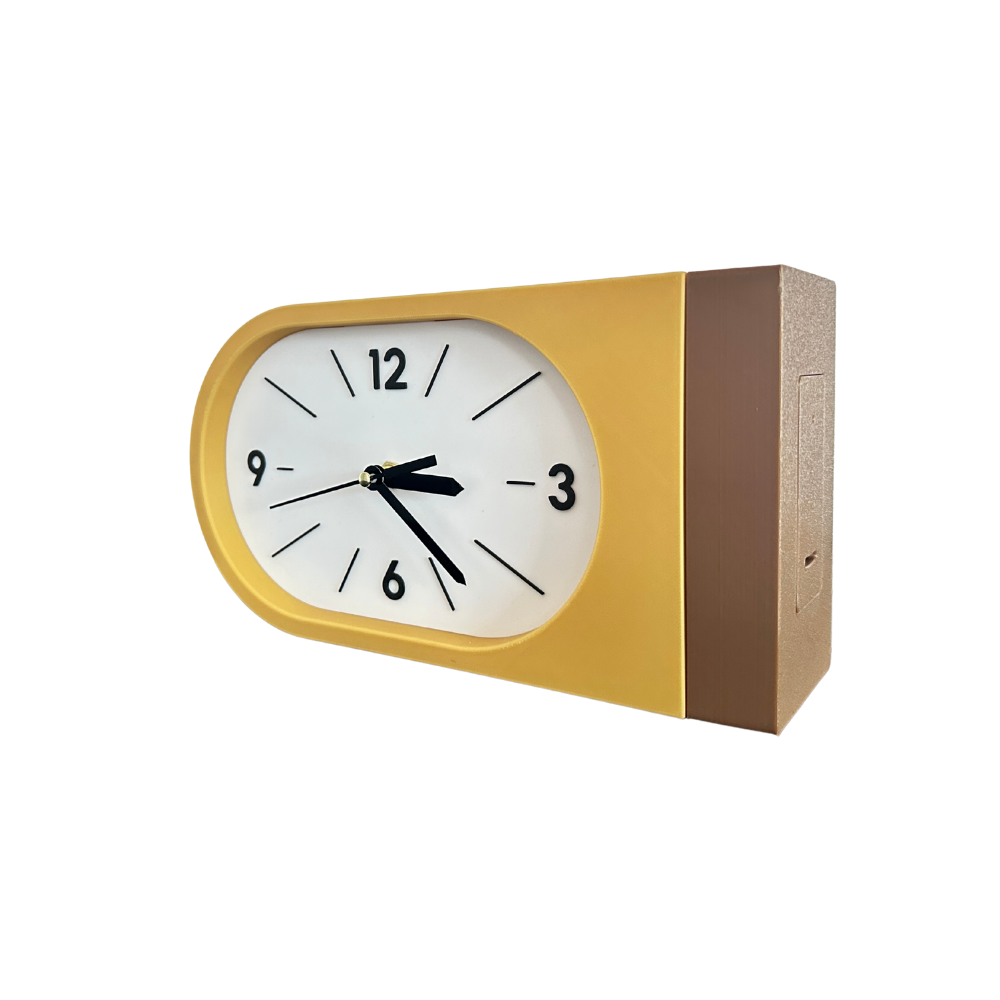 Reloj de Pared Decorativo NOOK – Ovalado Amarillo y Café