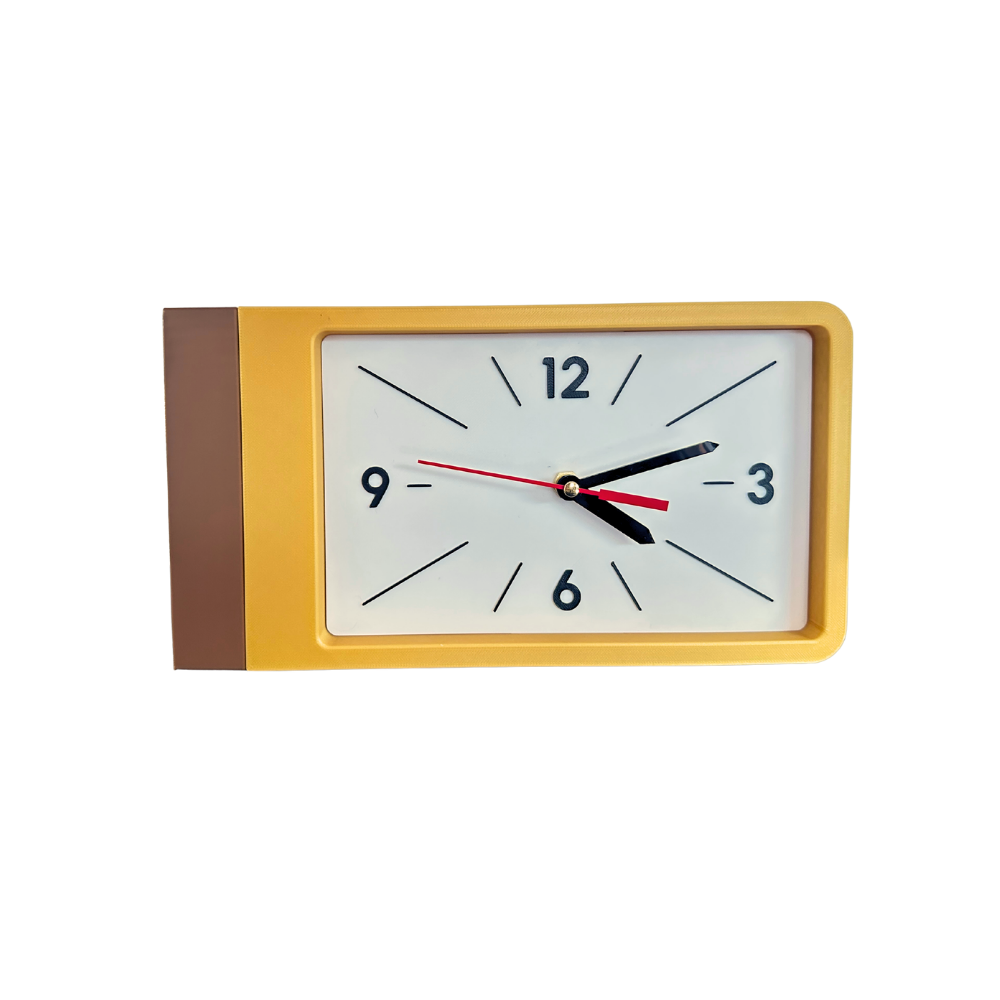 Reloj de Pared Decorativo NOOK – Cuadrado Amarillo y Café